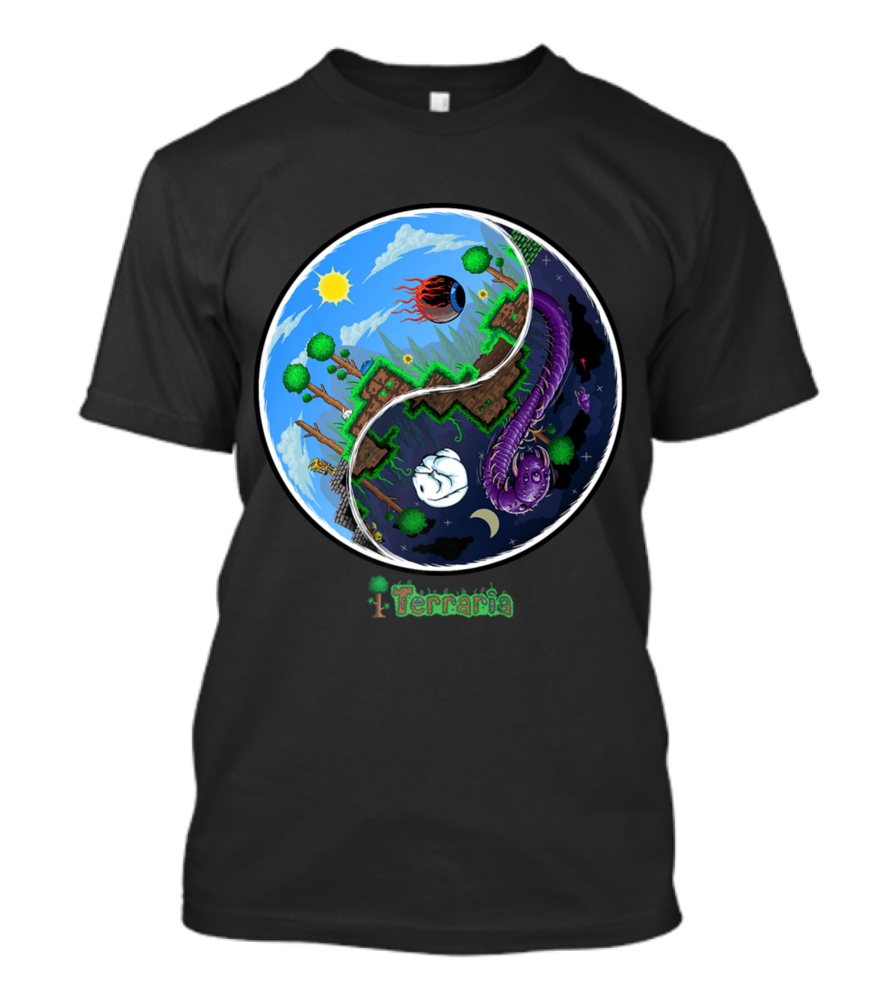 Terraria Night And Day Ying Yang Adventure T-Shirt