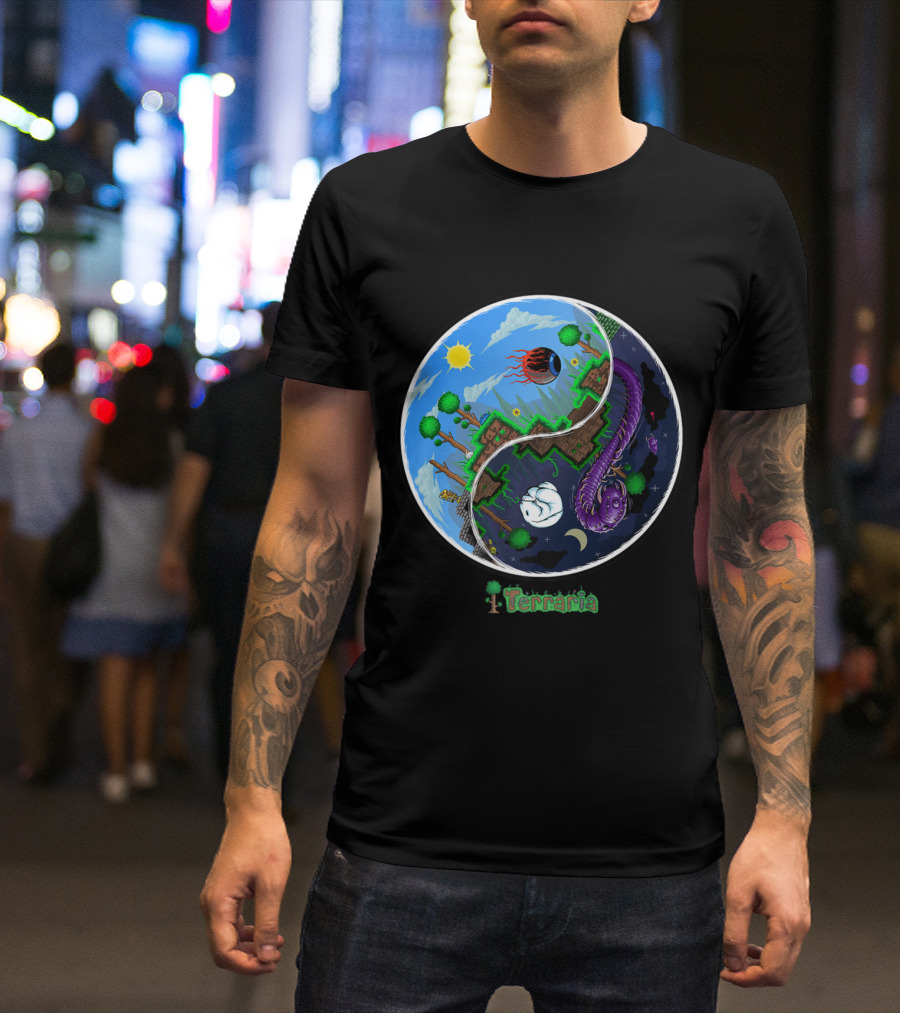 Terraria Night And Day Ying Yang Adventure T-Shirt