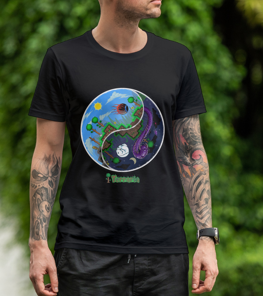Terraria Night And Day Ying Yang Adventure T-Shirt