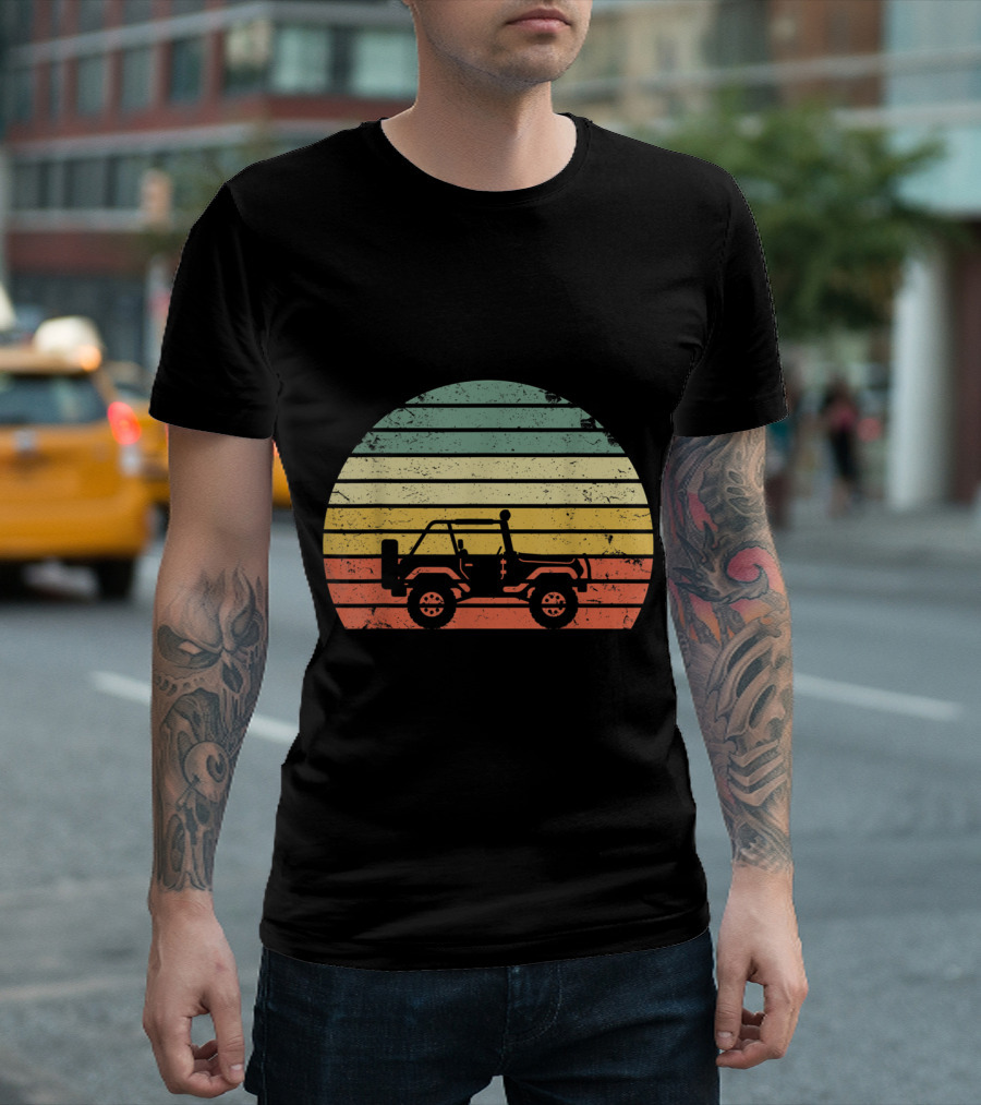 Vintage 70s Sunset Off Road Jeep Adventure T-Shirt