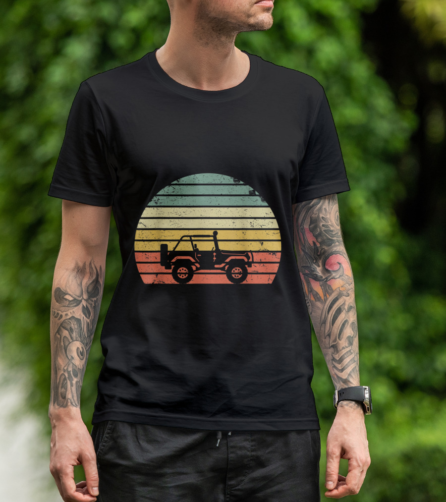 Vintage 70s Sunset Off Road Jeep Adventure T-Shirt