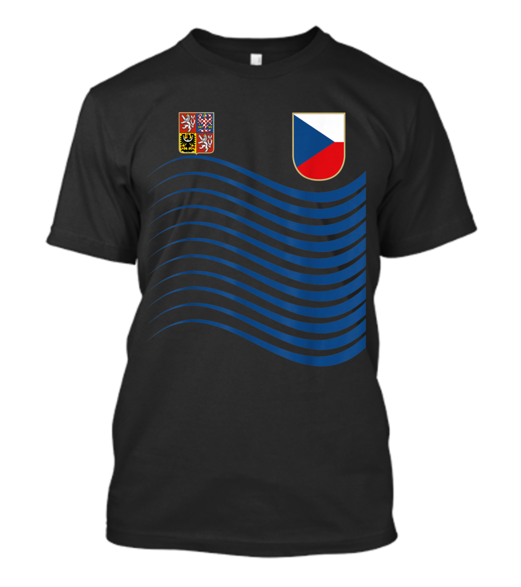 Czech Republic Soccer Jersey Czech Flag Coat Of Arms Waves Basketball T-Shirt