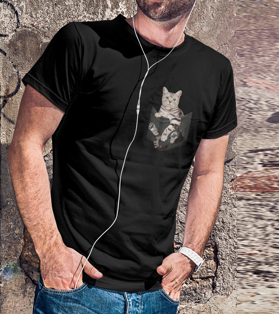 American Shorthair Cat Humor In Your Pocket T-Shirt