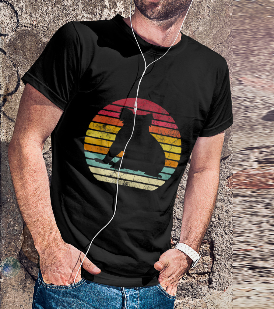 Koala Bear Retro Vintage 70's 80's Stripes Silhouette Circle T-Shirt