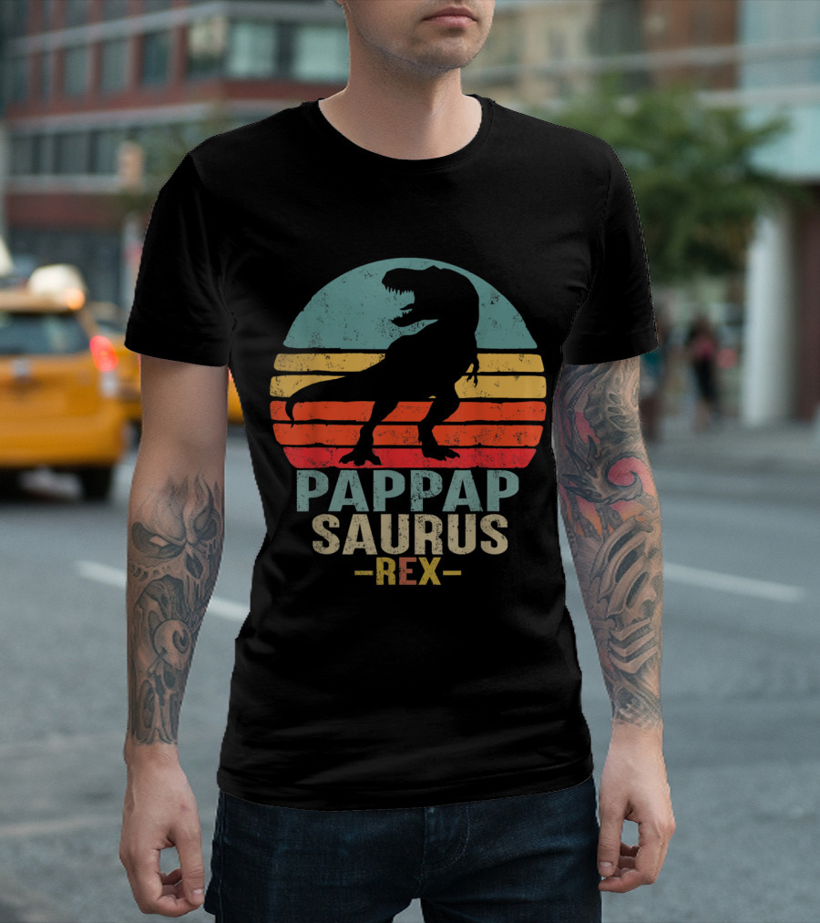 Pappapsaurus Rex T-Rex Dinosaur Retro Vintage T-Shirt