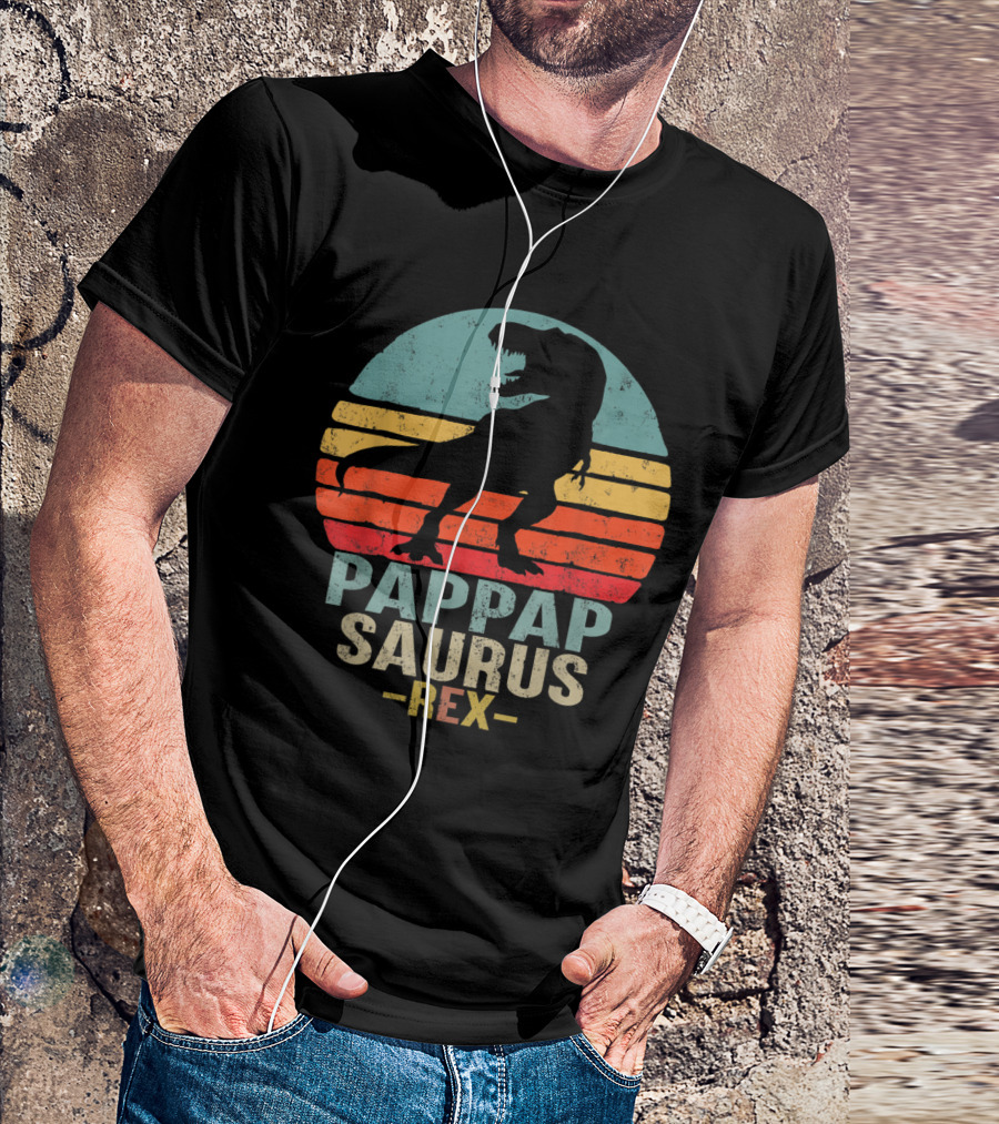Pappapsaurus Rex T-Rex Dinosaur Retro Vintage T-Shirt