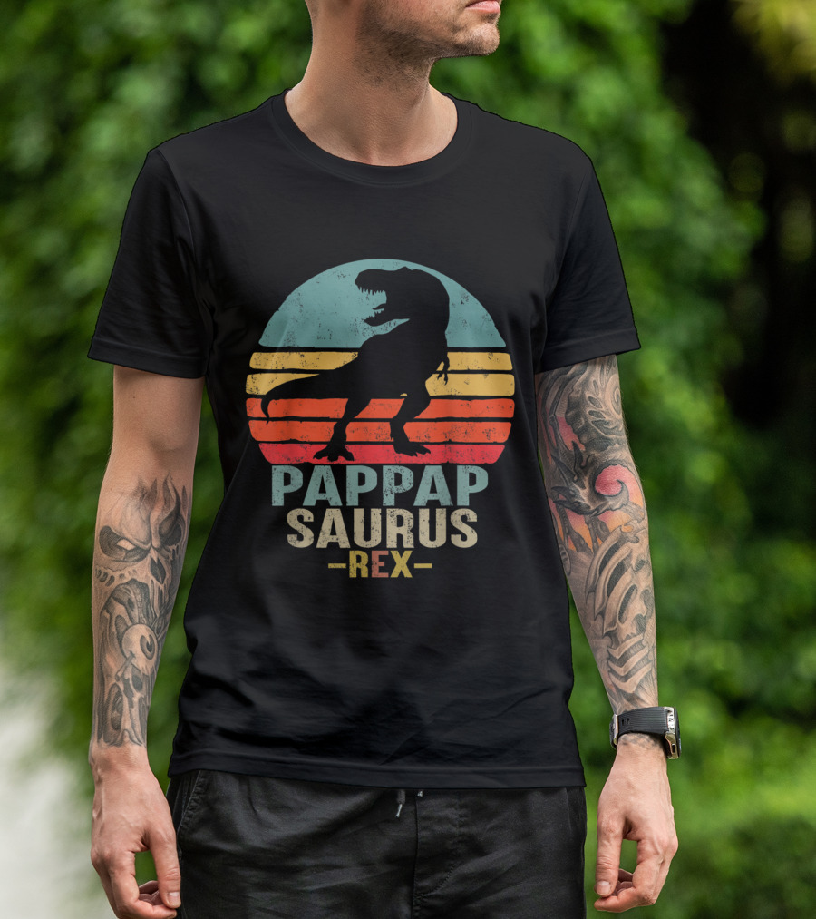Pappapsaurus Rex T-Rex Dinosaur Retro Vintage T-Shirt