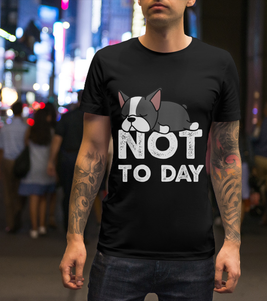 Nope Not Today Lazy Boston Terrier Not To Day T-Shirt