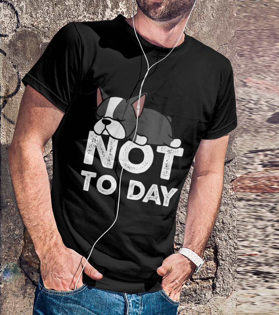 Nope Not Today Lazy Boston Terrier Not To Day T-Shirt