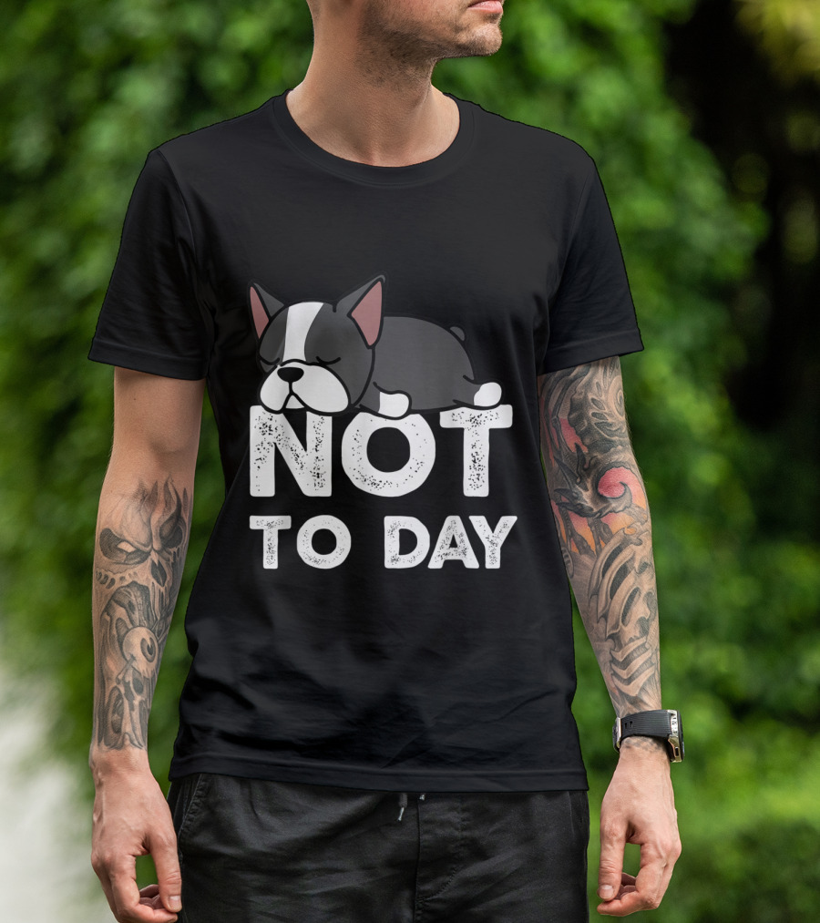 Nope Not Today Lazy Boston Terrier Not To Day T-Shirt