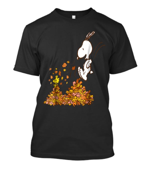 Funny Snoopy Jumping Into Leaves Peanuts Charlie Brown T-Shirt