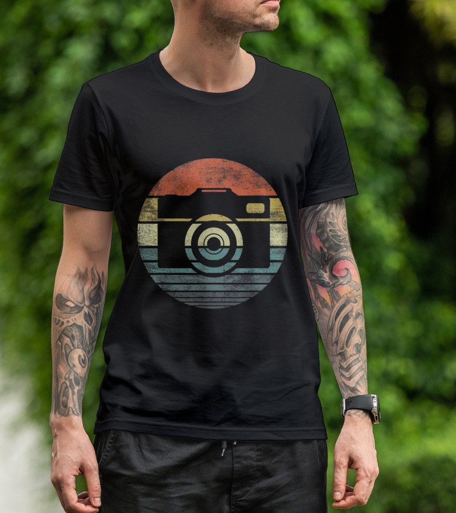 Photographer Vintage Sunset Camera Retro Photography T-Shirt