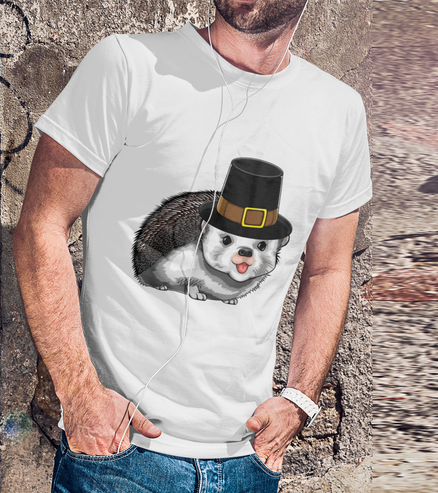 Thanksgiving Pilgrim Hedgehog Gratitude Holiday Tradition T-Shirt
