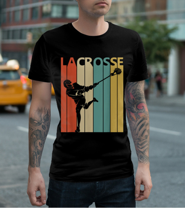 Vintage Lacrosse Retro Stripes T-Shirt