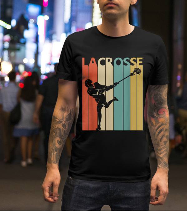 Vintage Lacrosse Retro Stripes T-Shirt