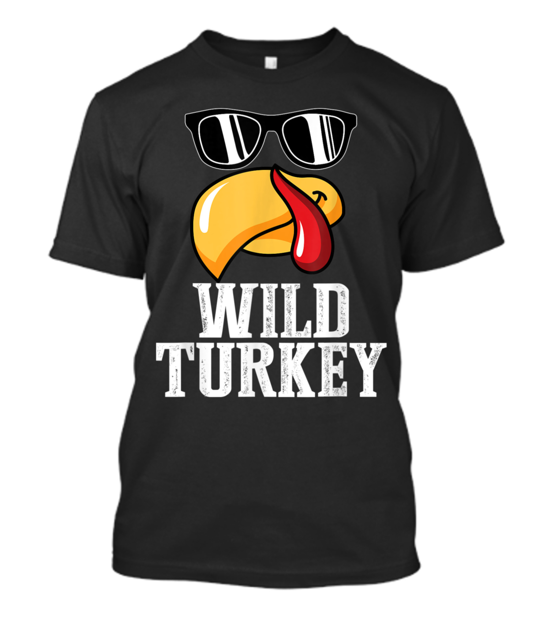 Wild Turkey Funny Sunglasses Tongue Thanksgiving Turkey Lover T-Shirt