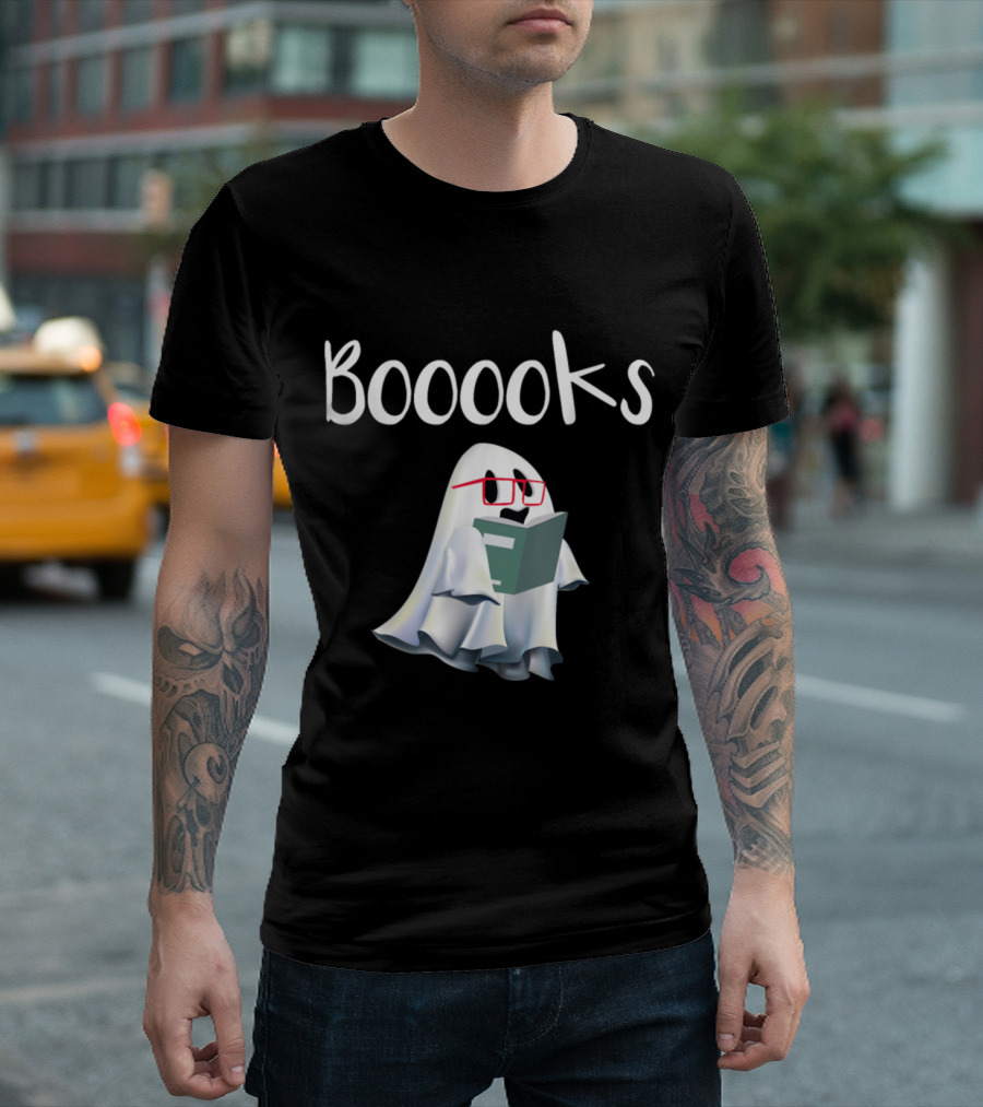 Booooooks Boo Ghost Reading Glasses T-Shirt