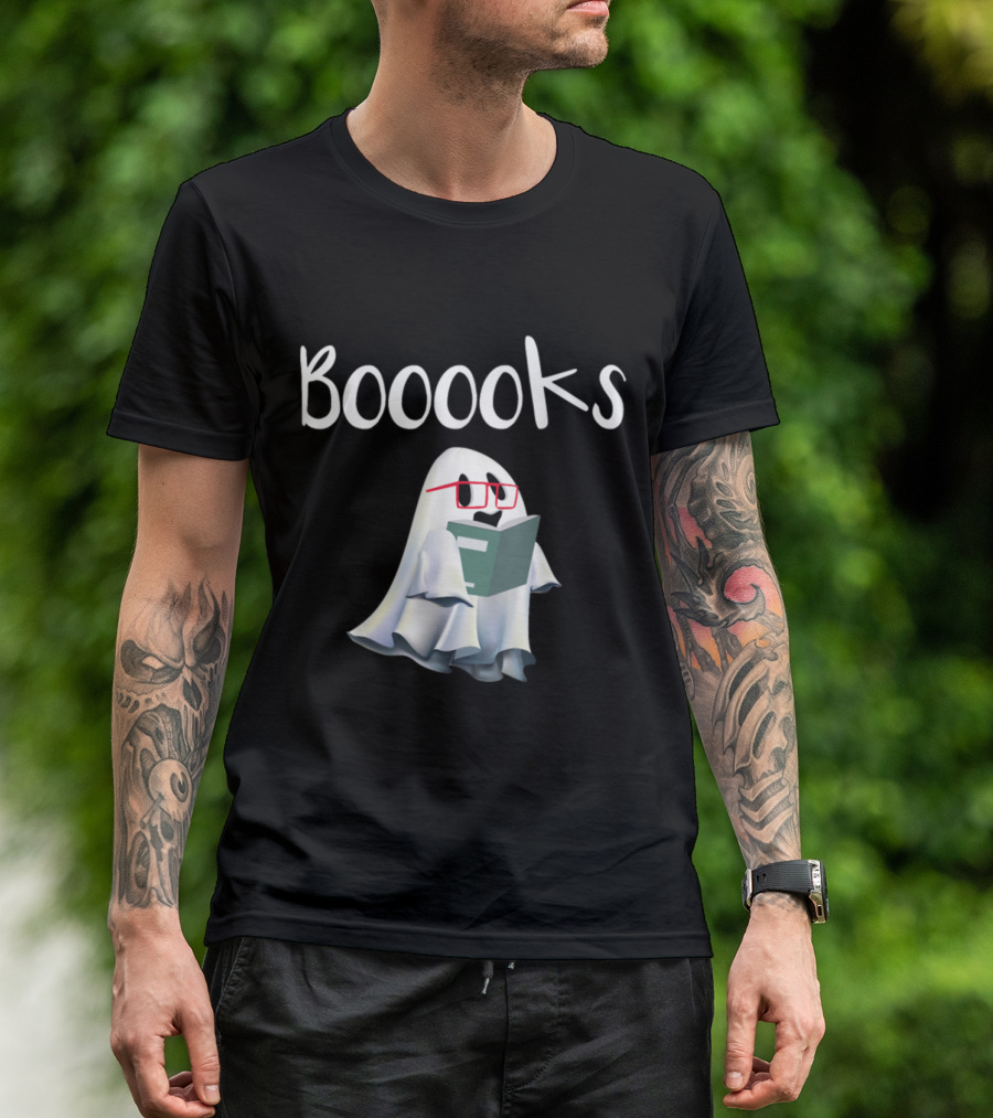 Booooooks Boo Ghost Reading Glasses T-Shirt