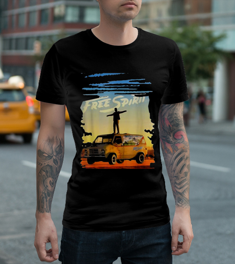 Free Spirit Khalid Van Silhouette On Sunset Background T-Shirt