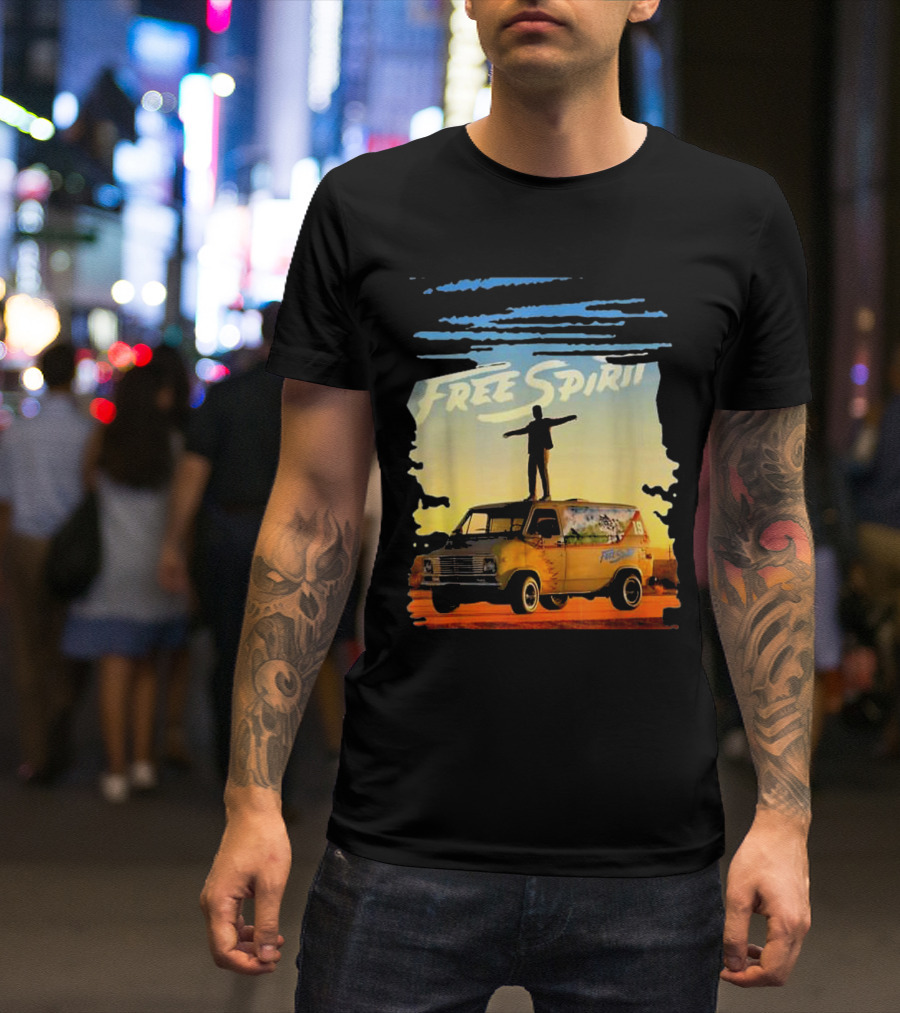 Free Spirit Khalid Van Silhouette On Sunset Background T-Shirt