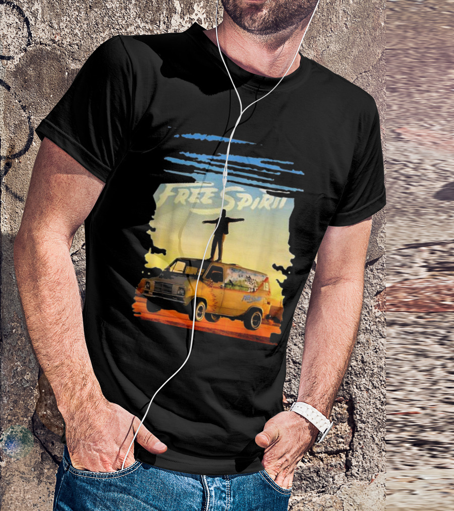 Free Spirit Khalid Van Silhouette On Sunset Background T-Shirt