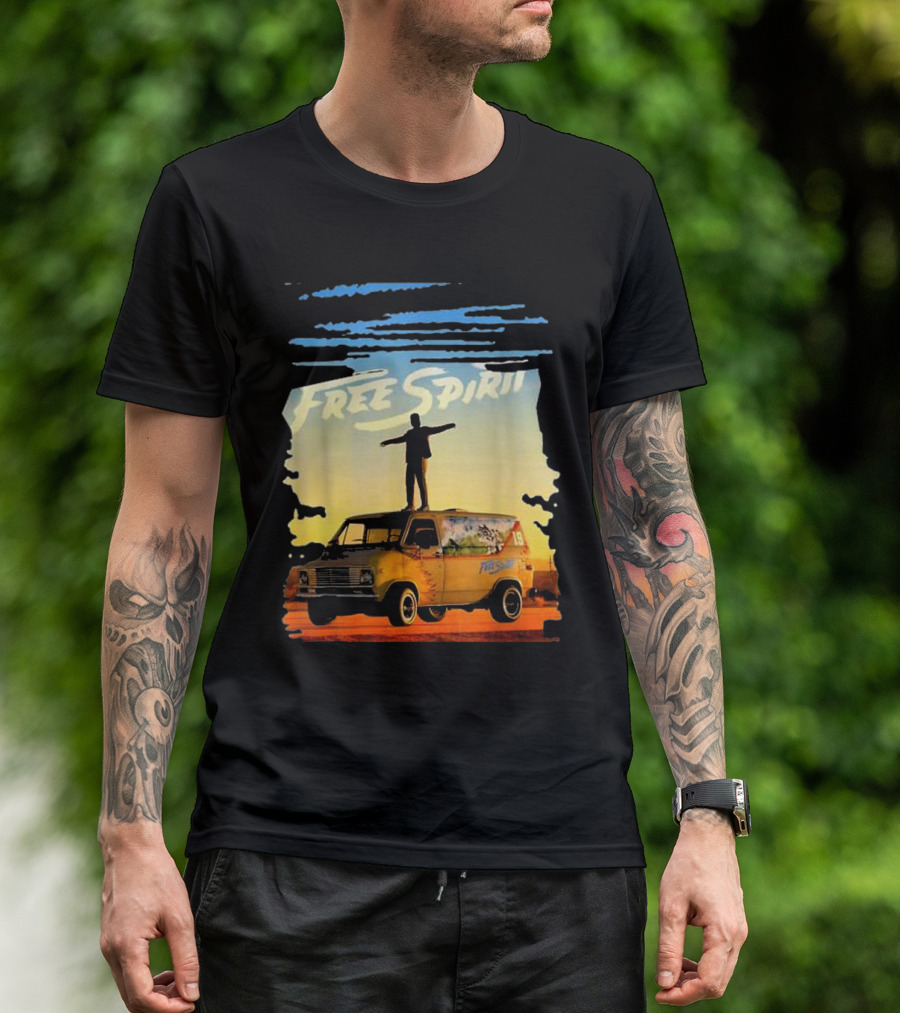Free Spirit Khalid Van Silhouette On Sunset Background T-Shirt