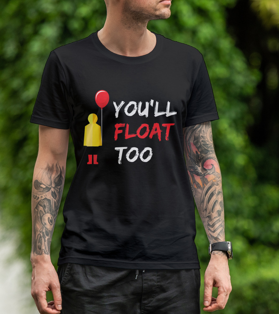 You'll Float Too Red Balloon Yellow Raincoat T-Shirt
