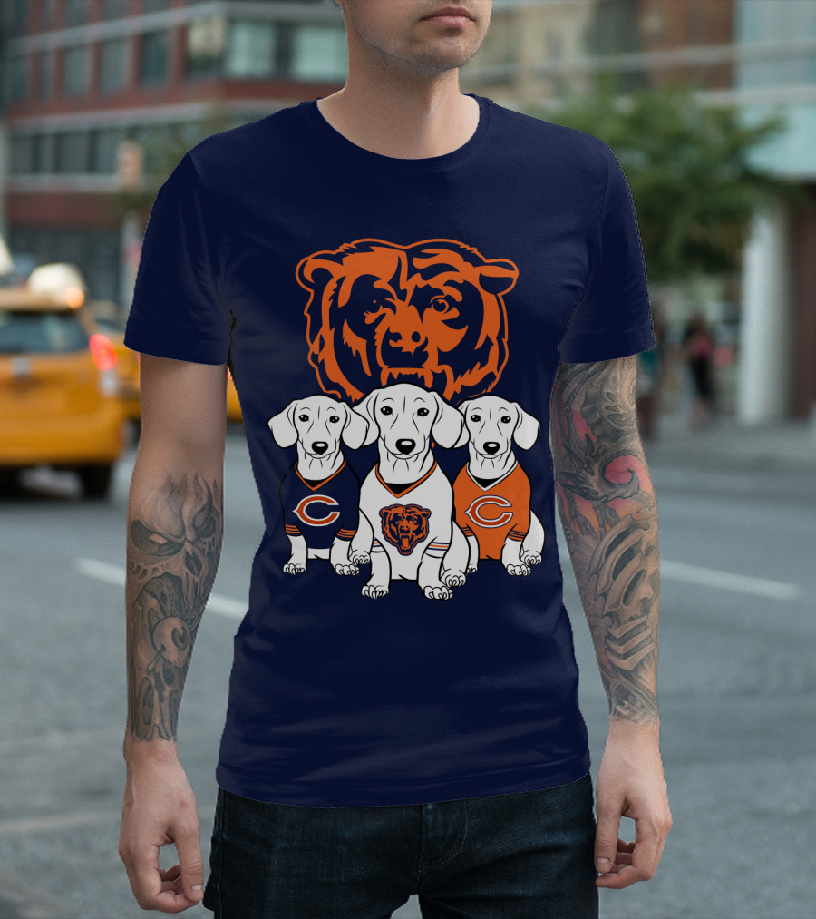 Chicago Bears Pet Lover Dachshund Dogs Football T-Shirt