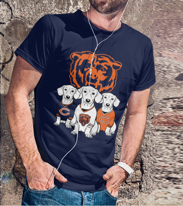 Chicago Bears Pet Lover Dachshund Dogs Football T-Shirt