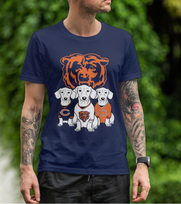 Chicago Bears Pet Lover Dachshund Dogs Football T-Shirt