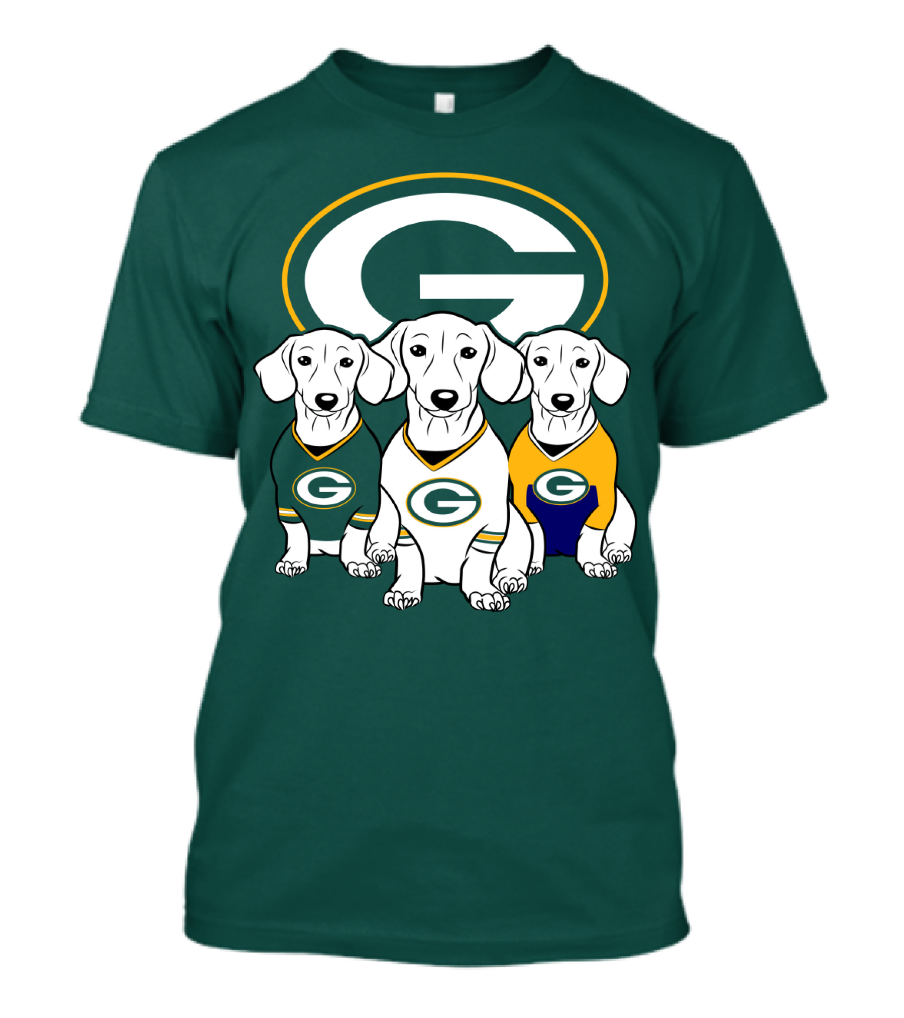 Green Bay Packers Pet Lover Dachshund Dogs Football T-Shirt