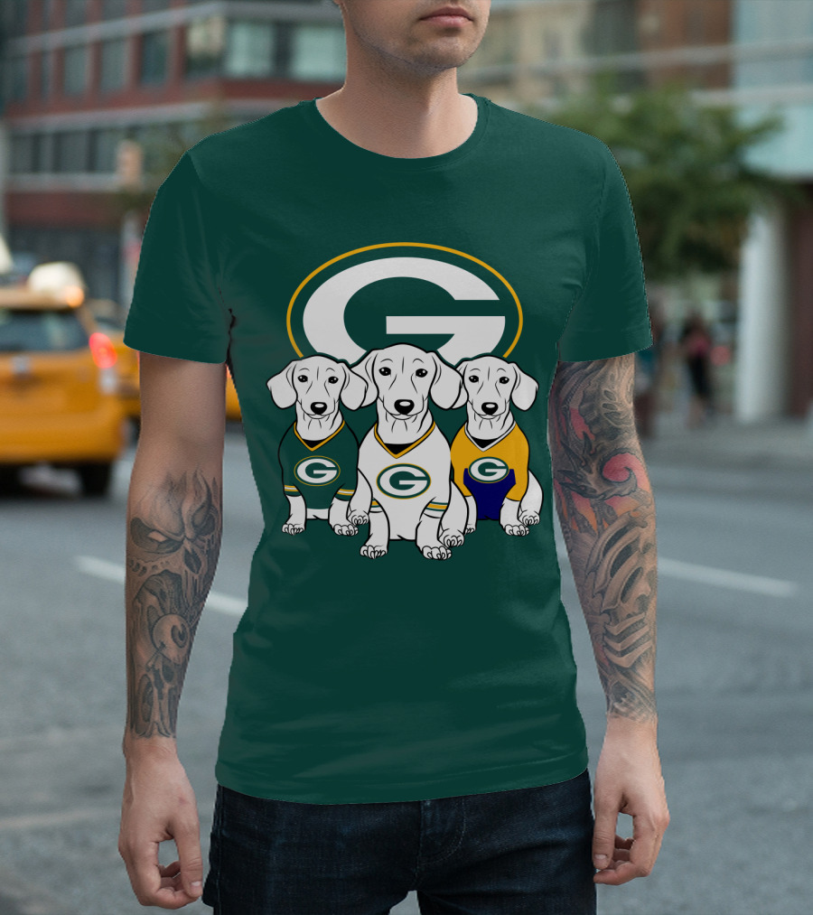 Green Bay Packers Pet Lover Dachshund Dogs Football T-Shirt