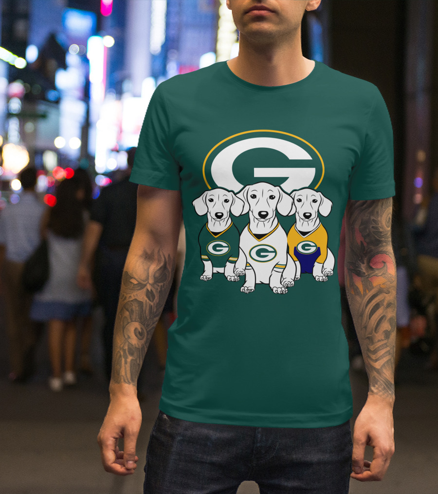 Green Bay Packers Pet Lover Dachshund Dogs Football T-Shirt
