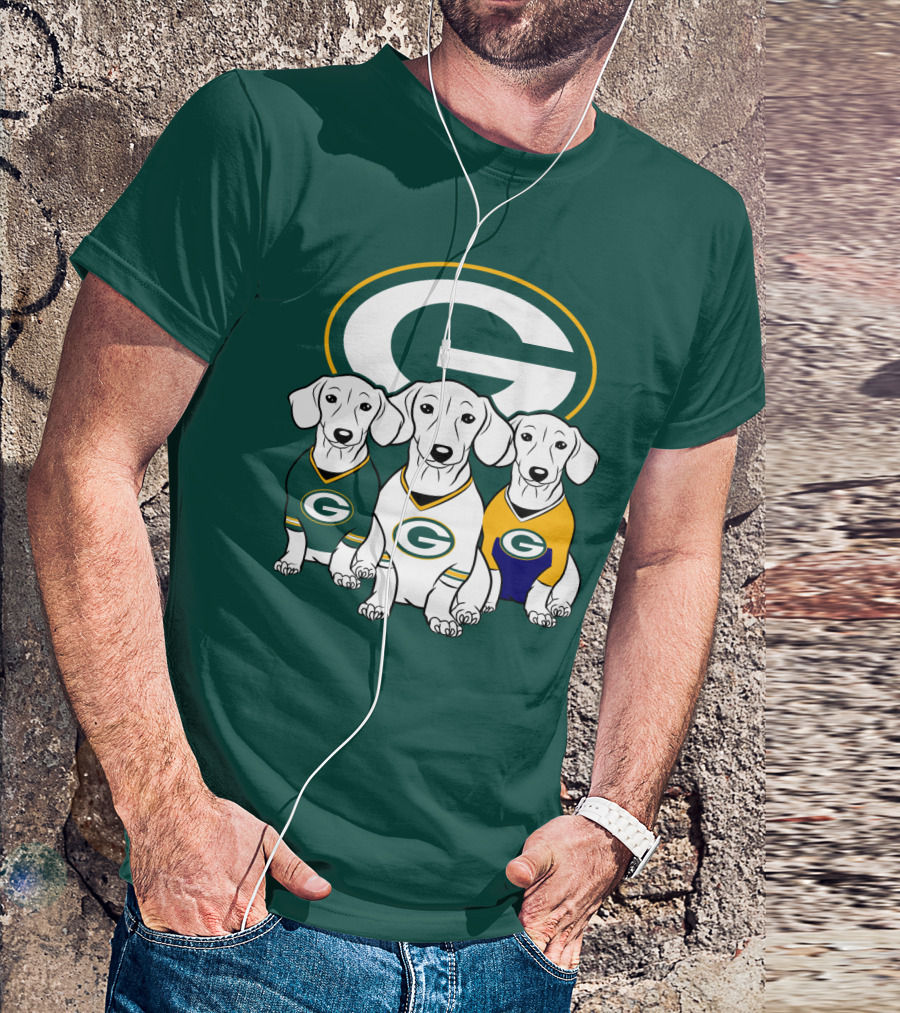 Green Bay Packers Pet Lover Dachshund Dogs Football T-Shirt