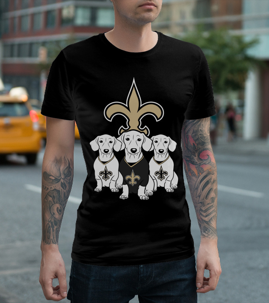 New Orleans Saints Dachshund Dogs Football T-Shirt