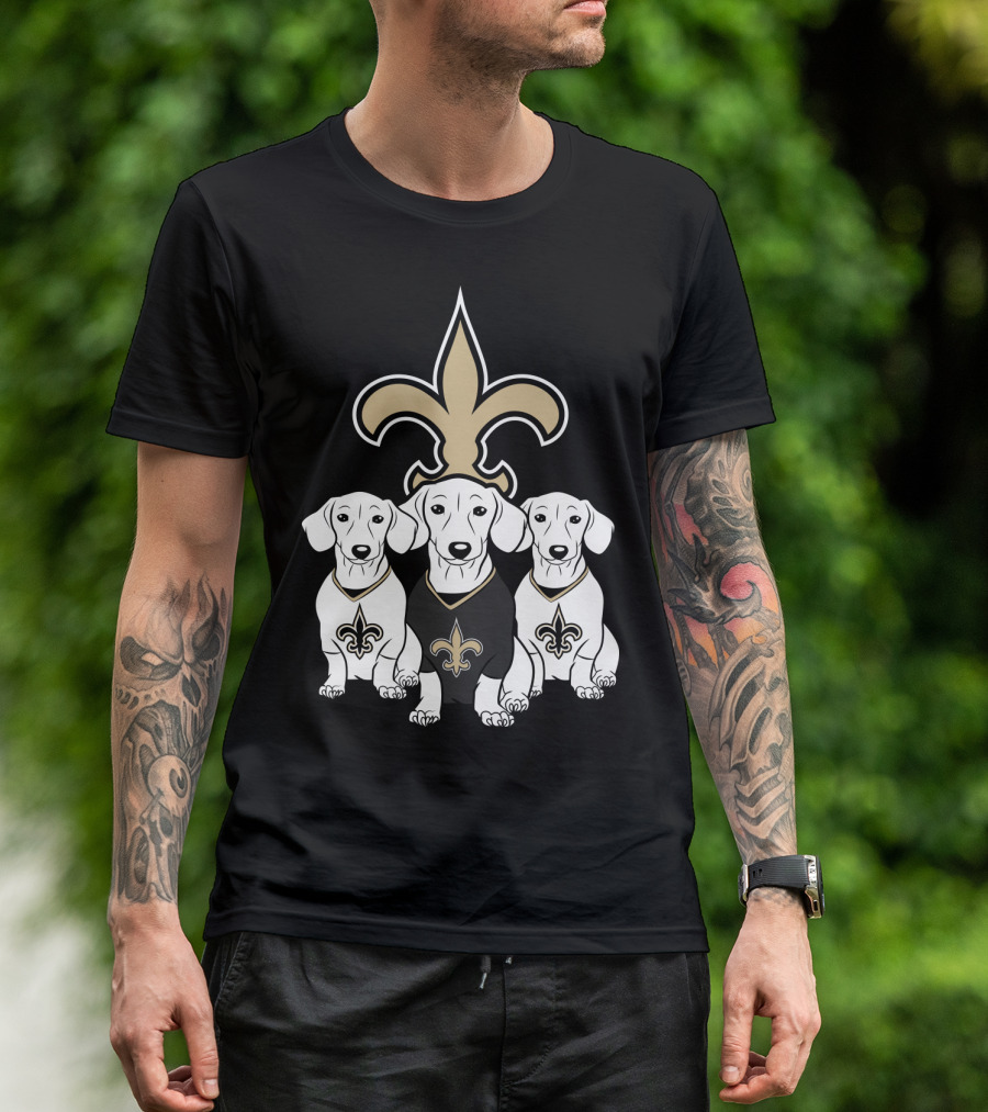 New Orleans Saints Dachshund Dogs Football T-Shirt