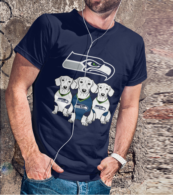 Seattle Seahawks Dachshund Dogs Football T-Shirt