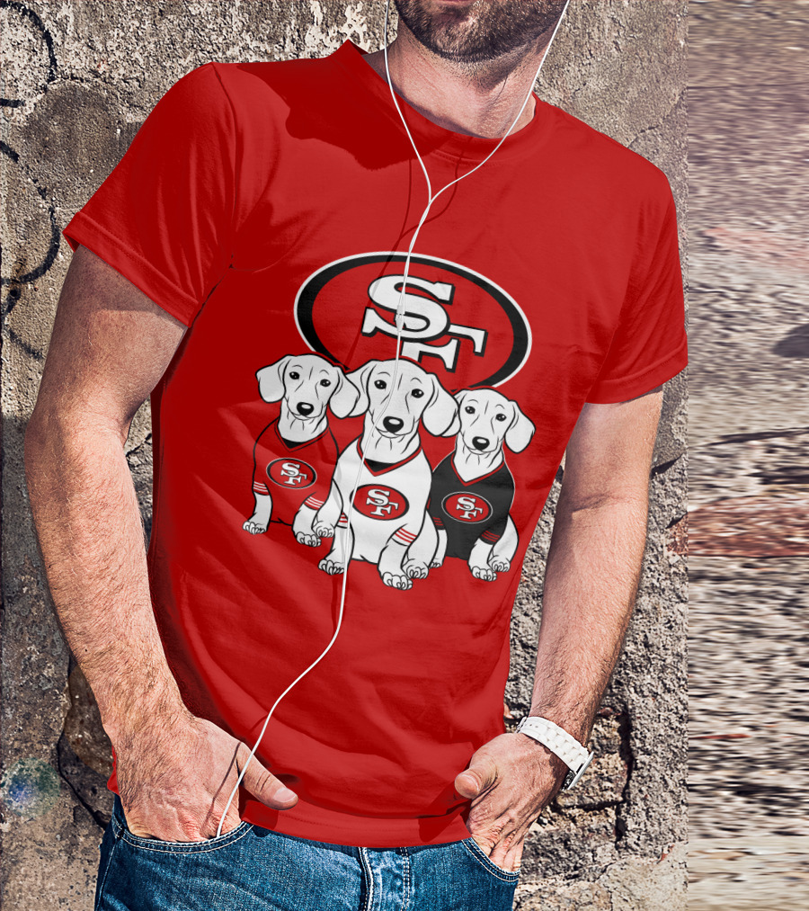 San Francisco 49ers Dachshund Dog Trio T-Shirt