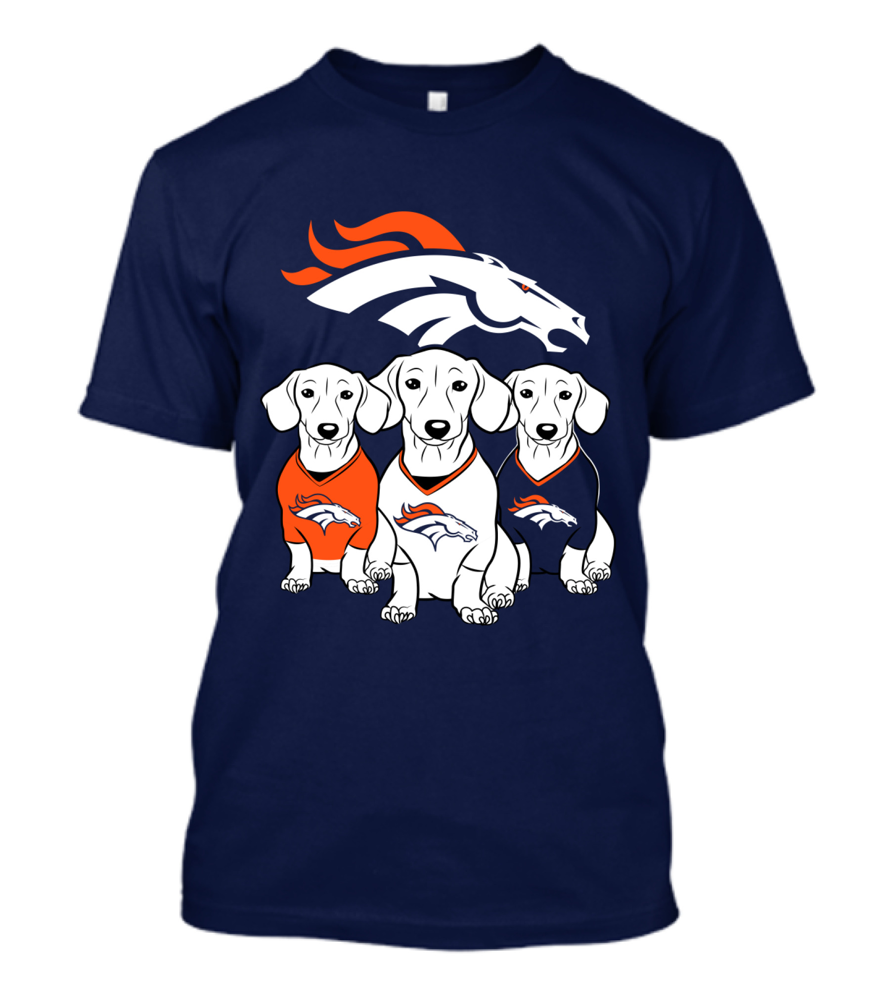 Denver Broncos Dachshunds Trio T-Shirt