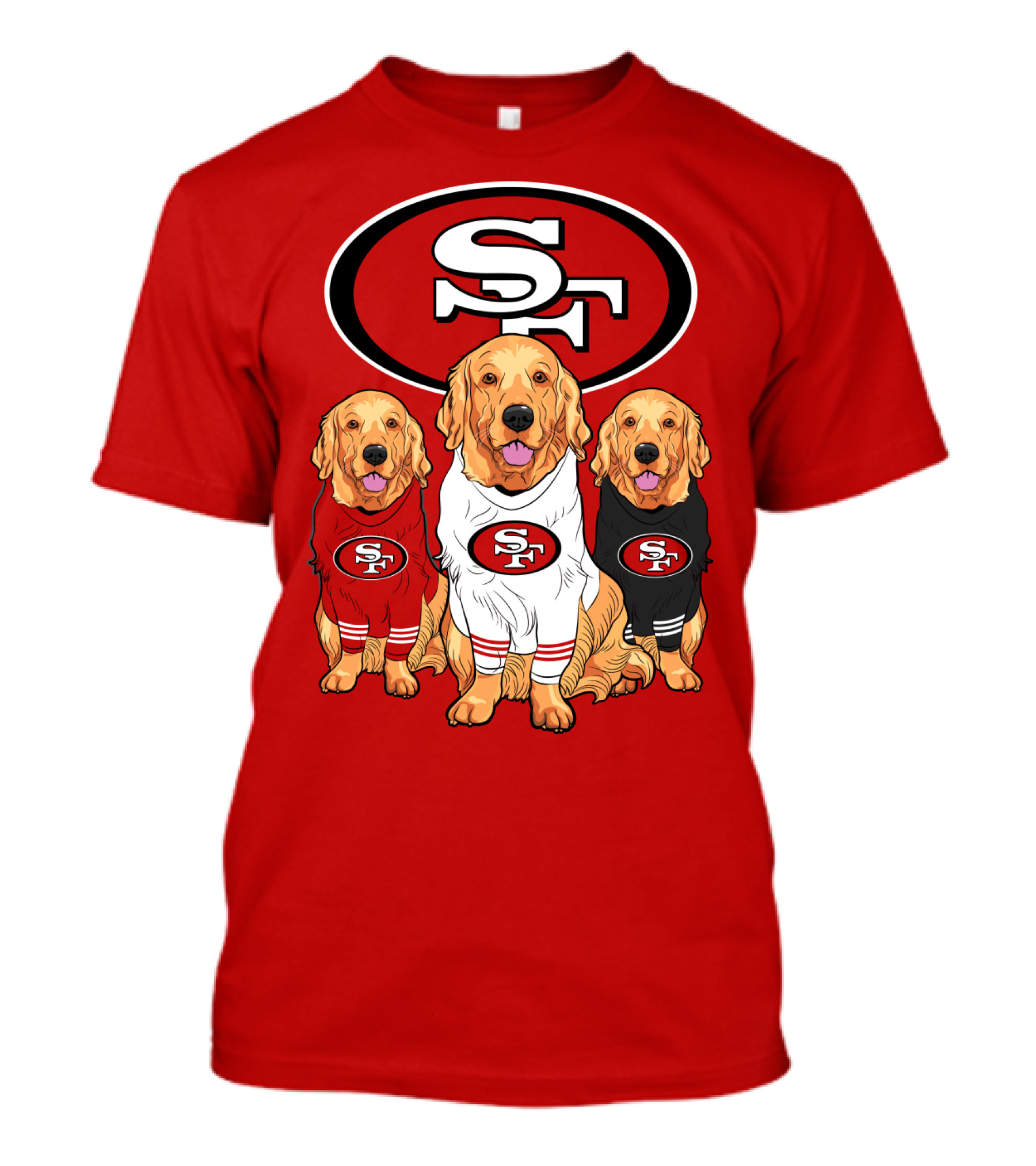 San Francisco 49ers NFL Golden Retriever Dogs Team T-Shirt
