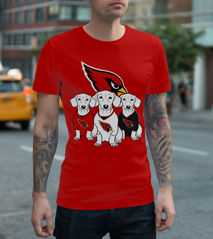 Arizona Cardinals Dachshund Trio T-Shirt