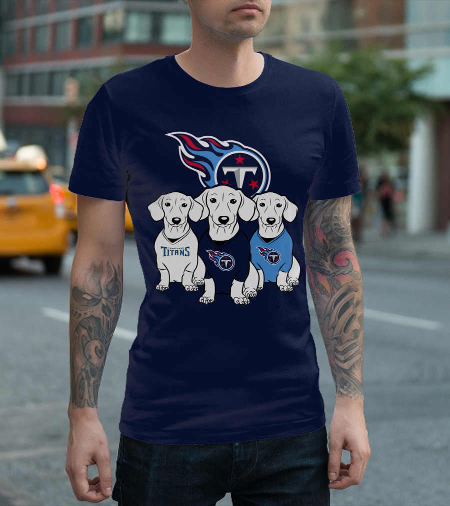 Tennessee Titans Dachshund Dog Trio T-Shirt
