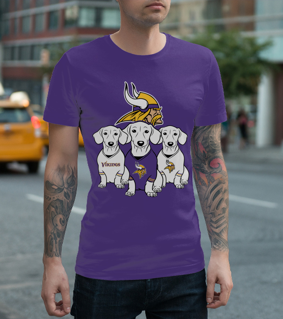 Minnesota Vikings Dachshund  Puppies T-Shirt