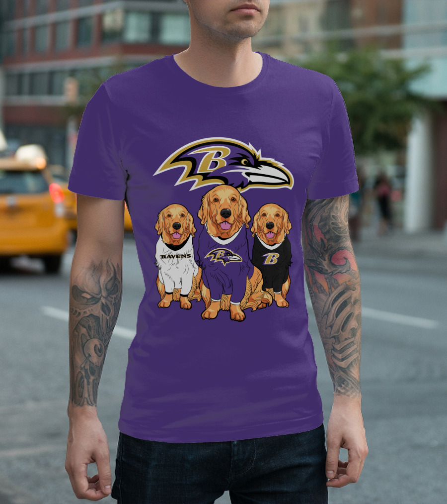 Baltimore Ravens Golden Retrievers T-Shirt