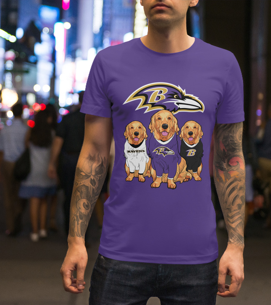 Baltimore Ravens Golden Retrievers T-Shirt