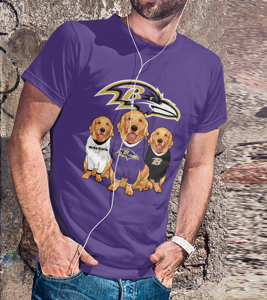 Baltimore Ravens Golden Retrievers T-Shirt