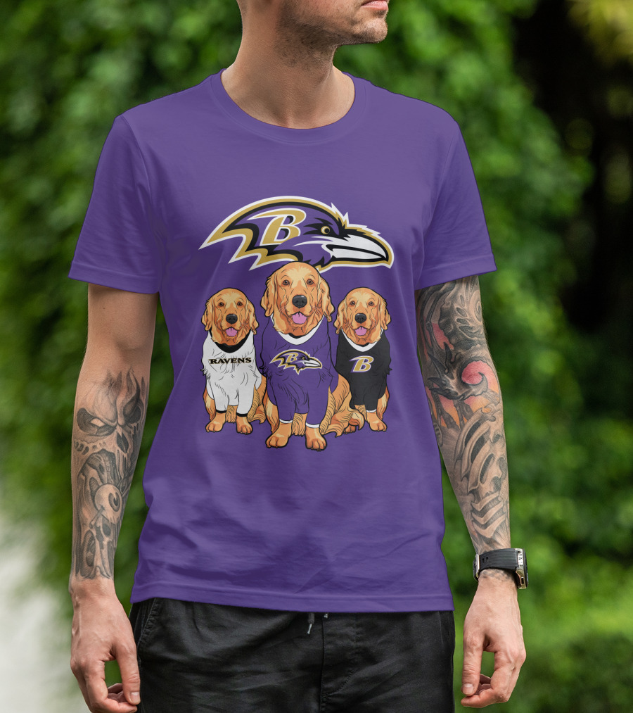 Baltimore Ravens Golden Retrievers T-Shirt