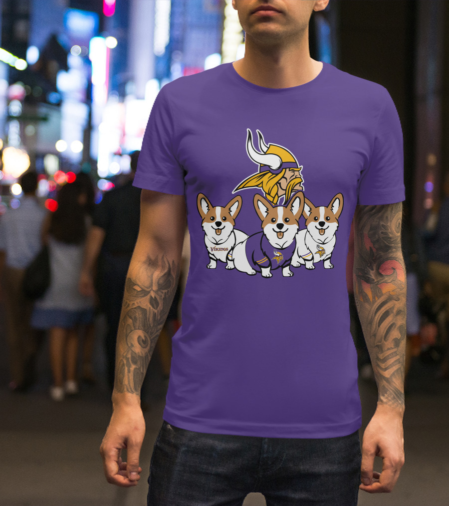 Minnesota Vikings Corgi Trio T-Shirt