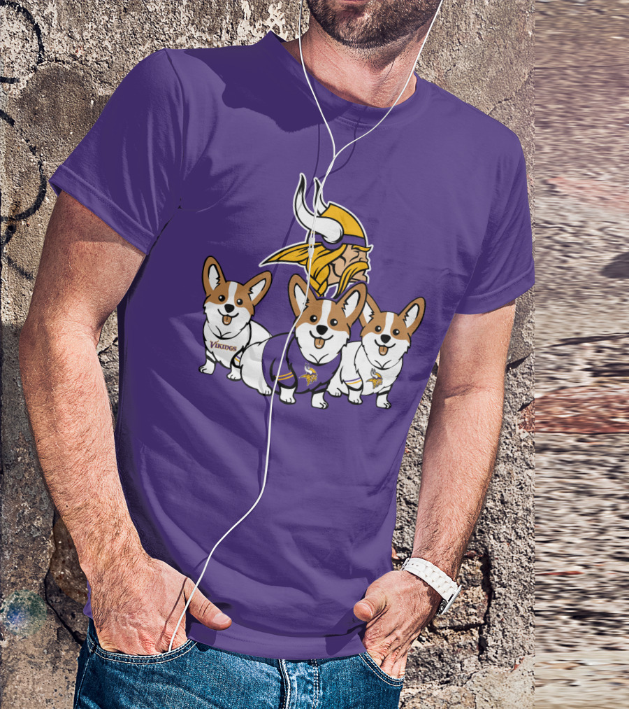Minnesota Vikings Corgi Trio T-Shirt