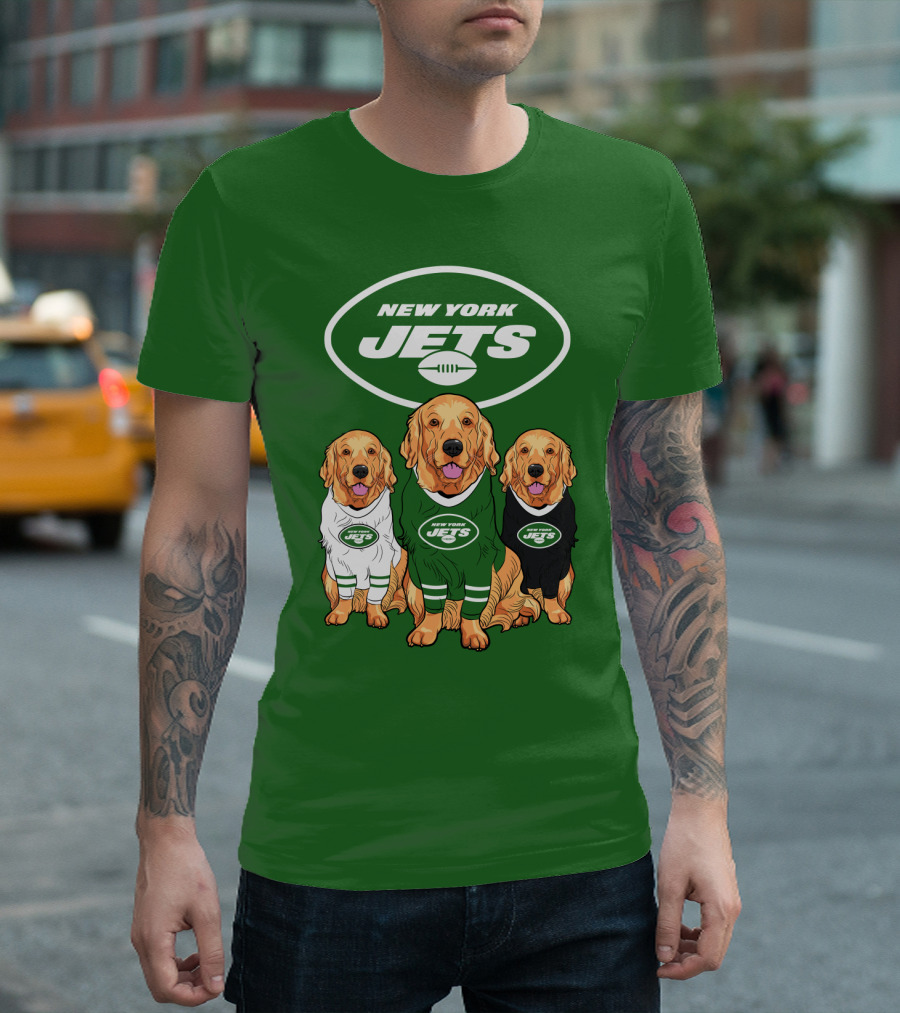 New York Jets Golden Retrievers T-Shirt